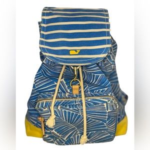 Vineyard Vines Blue and Yellow Backpack